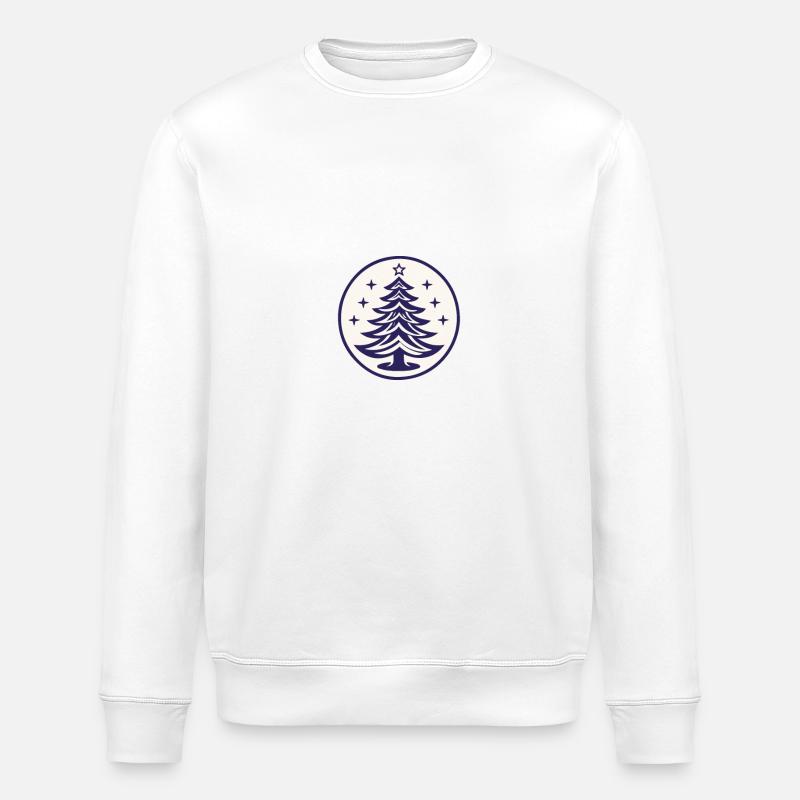 Weihnachtsbaum Emblem Tannenbaum oder Christbaum - Stanley/Stella Unisex Bio-Sweatshirt ROLLER - Weiß
