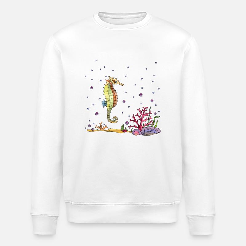 Seepferdchen - Stanley/Stella Unisex Bio-Sweatshirt ROLLER - Weiß