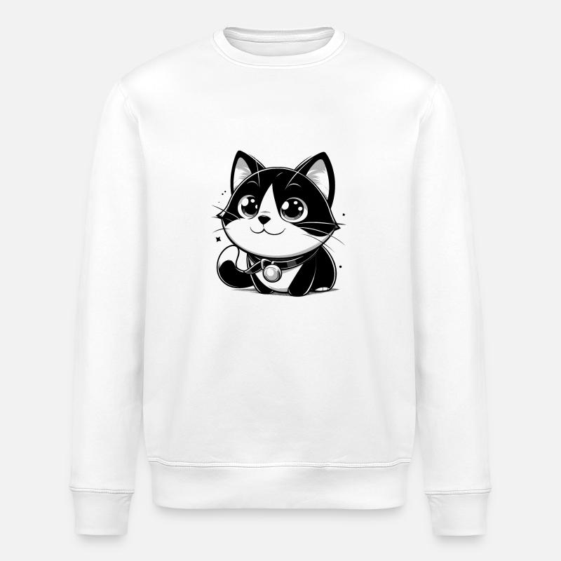Chat de style anime - Sweat bio ROLLER Stanley/Stella Unisexe - blanc