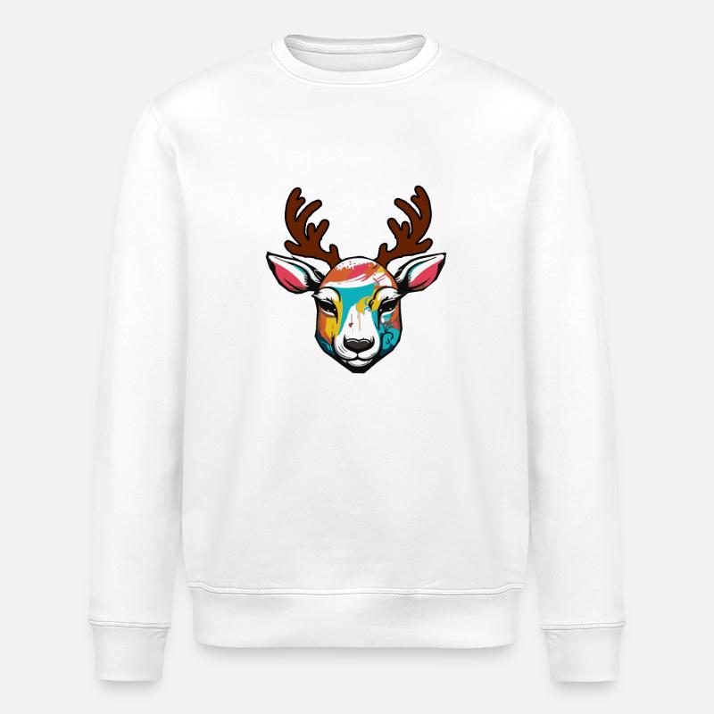 Mignon renne de Noël - Sweat bio ROLLER Stanley/Stella Unisexe - blanc