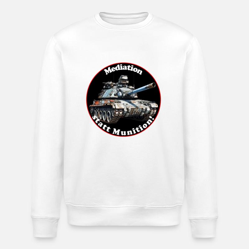 Mediation statt Munition - Stanley/Stella Unisex Bio-Sweatshirt ROLLER - Weiß