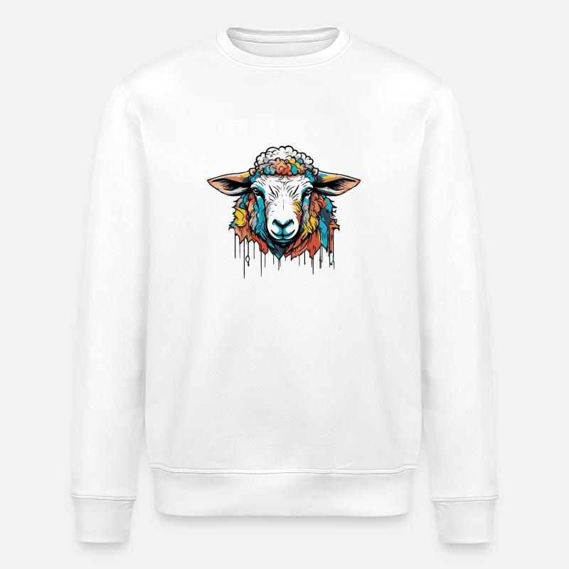 buntes Schaf Schäfer - Stanley/Stella Unisex Bio-Sweatshirt ROLLER - Weiß