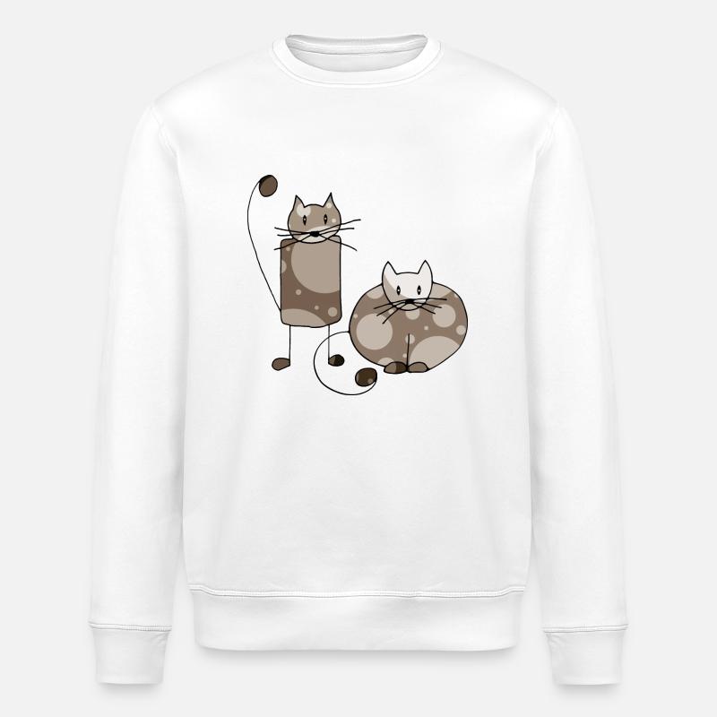 Katzen - Stanley/Stella Unisex Bio-Sweatshirt ROLLER - Weiß