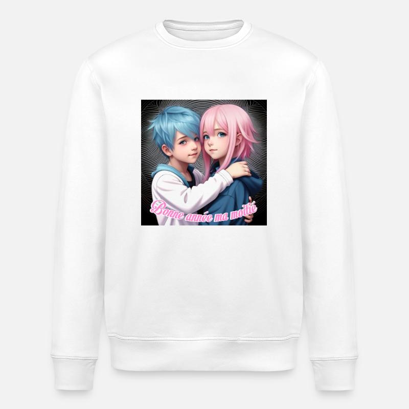 bonne année ma moitié - Sweat bio ROLLER Stanley/Stella Unisexe - blanc