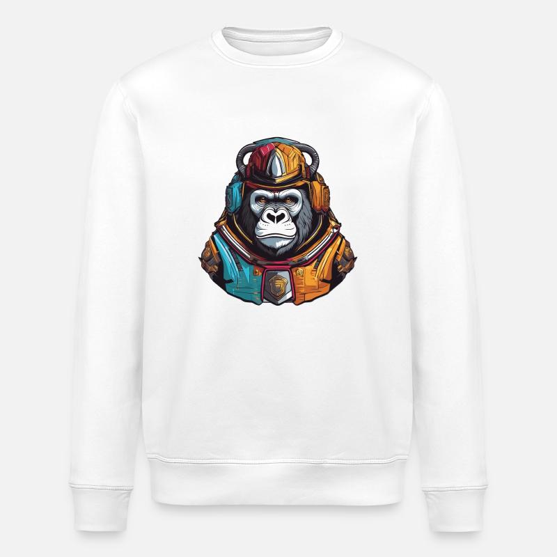 Gorilla - Stanley/Stella ROLLER Unisex Organic Sweatshirt - white