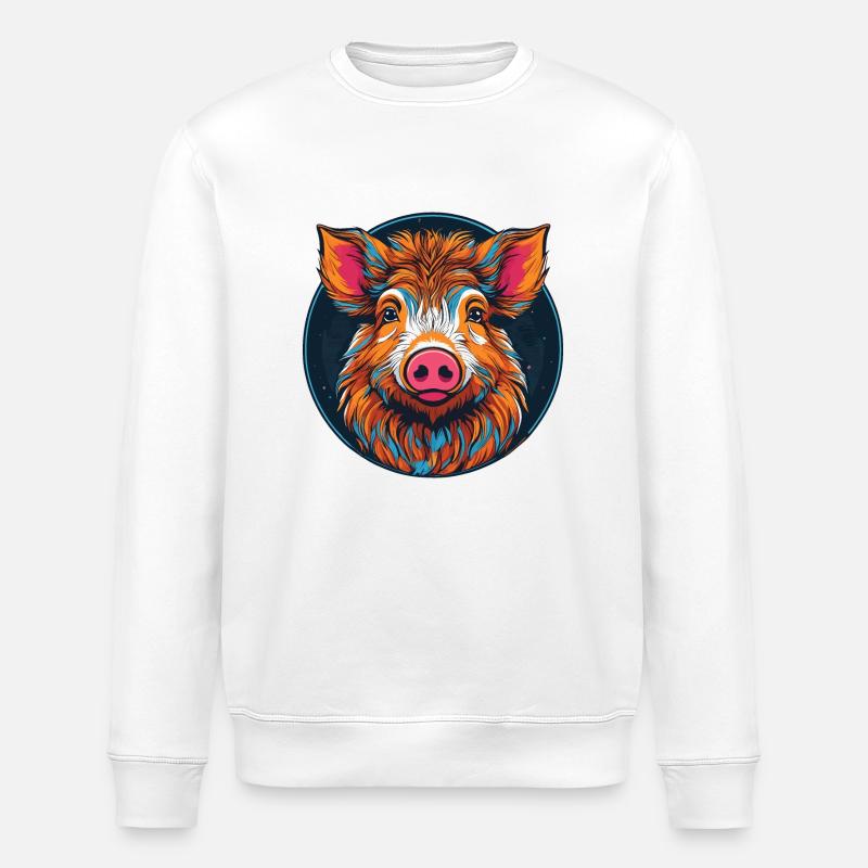 Boar - Stanley/Stella ROLLER Unisex Organic Sweatshirt - white