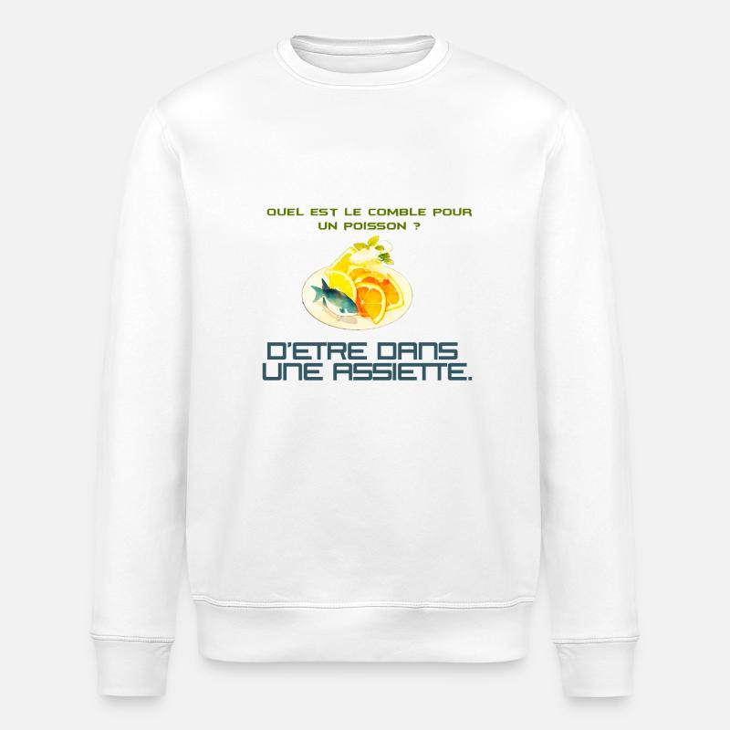 Blague de poisson - Sweat bio ROLLER Stanley/Stella Unisexe - blanc
