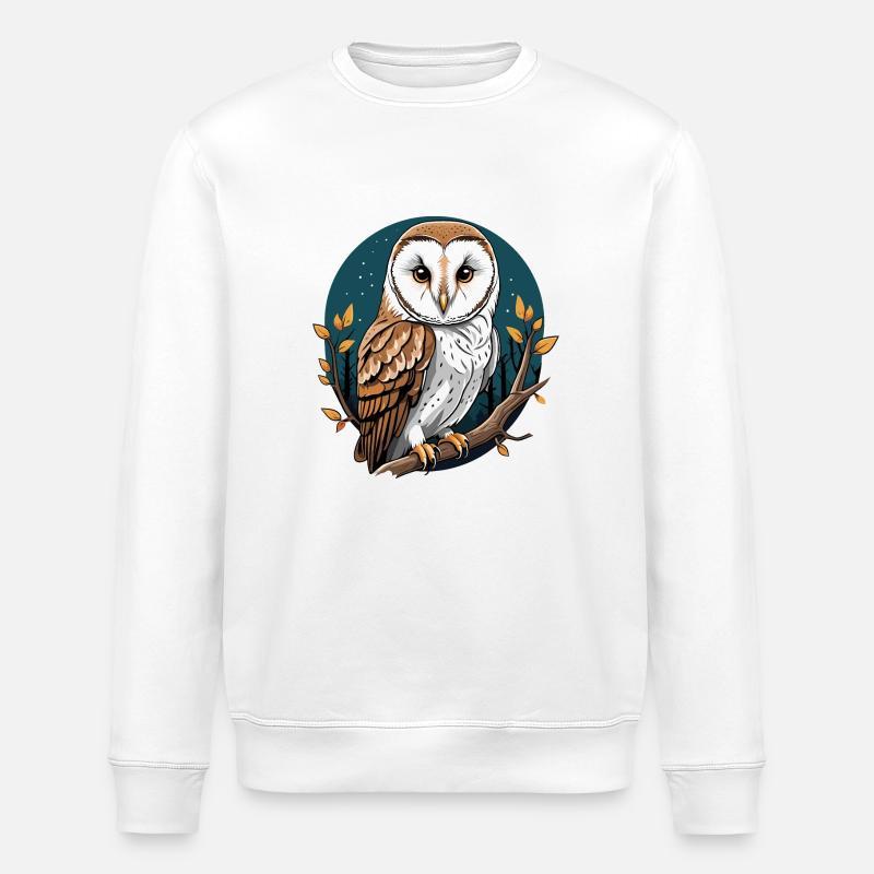 Chouette effraie - Sweat bio ROLLER Stanley/Stella Unisexe - blanc
