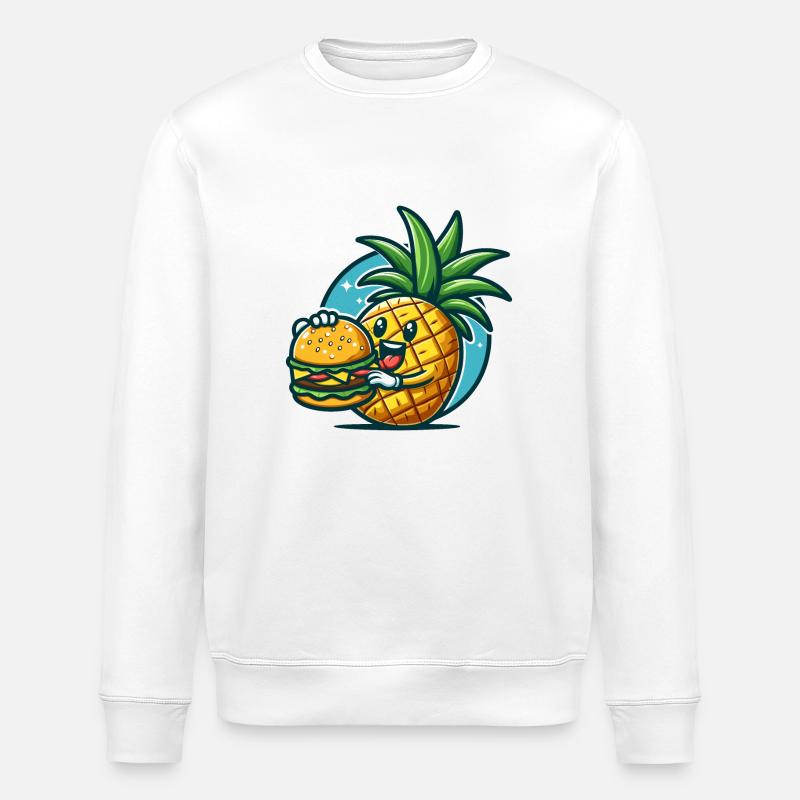Pineapple burger - Stanley/Stella ROLLER Unisex Organic Sweatshirt - white