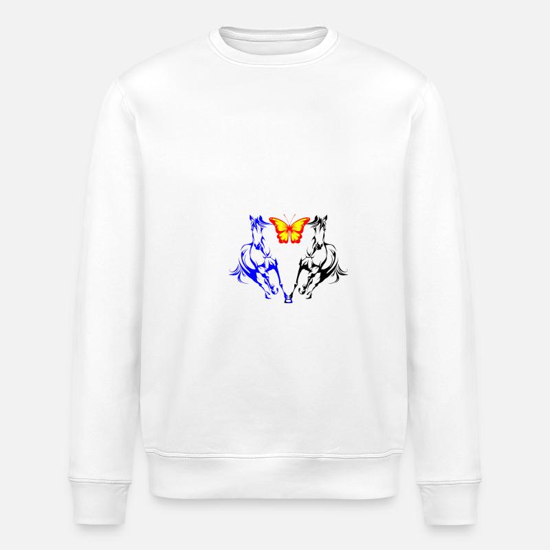 COEUR DE CHEVAUX - Sweat bio ROLLER Stanley/Stella Unisexe - blanc