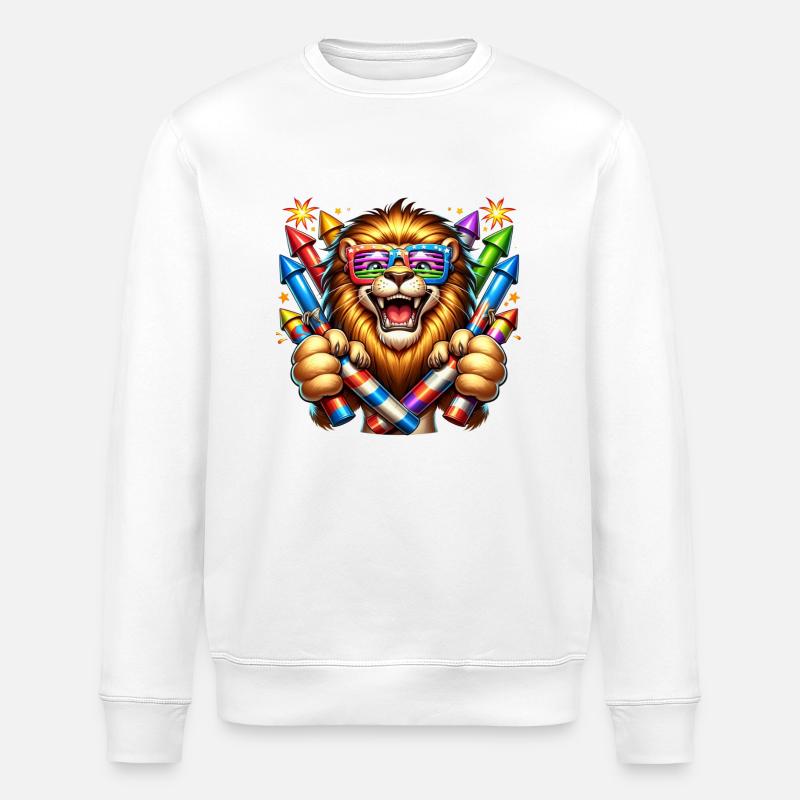 Party Löwe - Stanley/Stella Unisex Bio-Sweatshirt ROLLER - Weiß