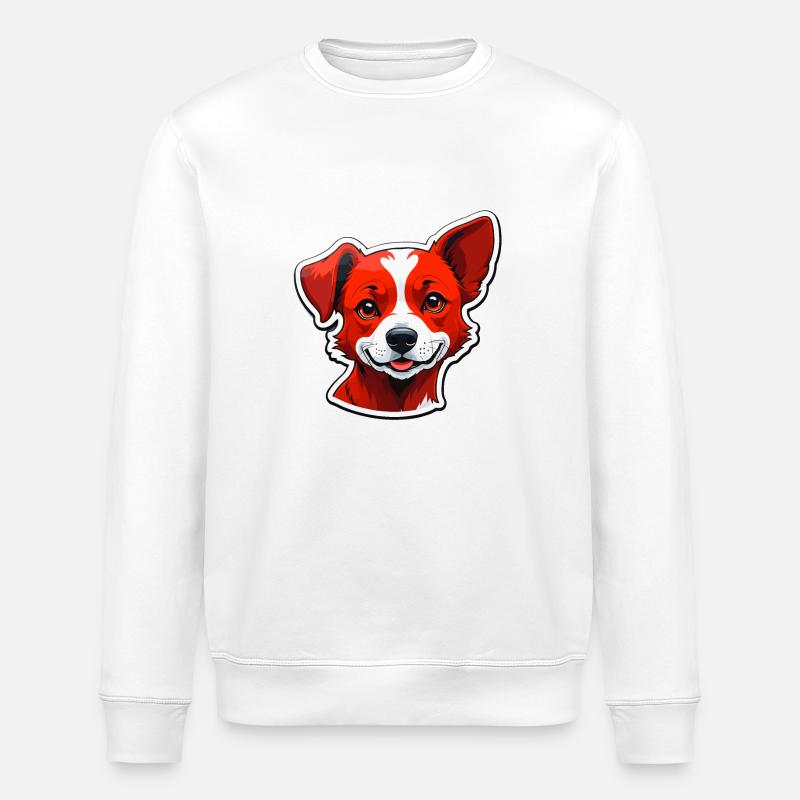 Chien heureux - Sweat bio ROLLER Stanley/Stella Unisexe - blanc