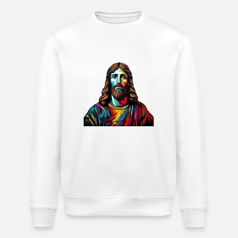 Graffiti de Jésus - Sweat bio ROLLER Stanley/Stella Unisexe - blanc