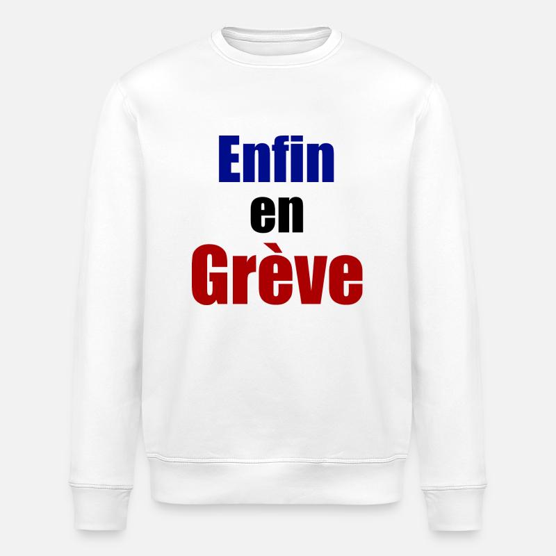 Enfin en grève - Sweat bio ROLLER Stanley/Stella Unisexe - blanc