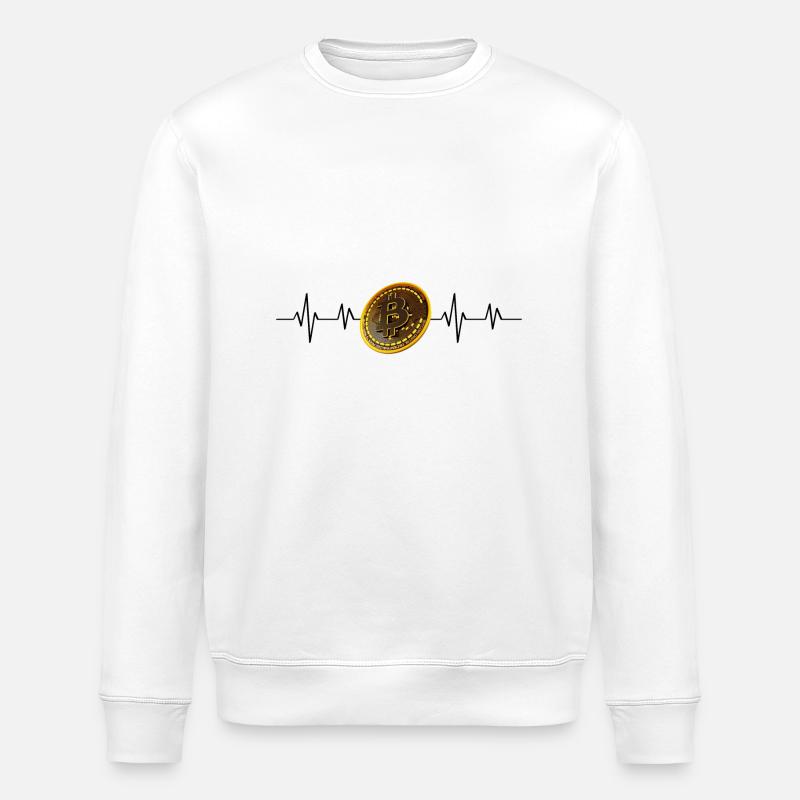Bitcoin Puls - Stanley/Stella Unisex Bio-Sweatshirt ROLLER - Weiß