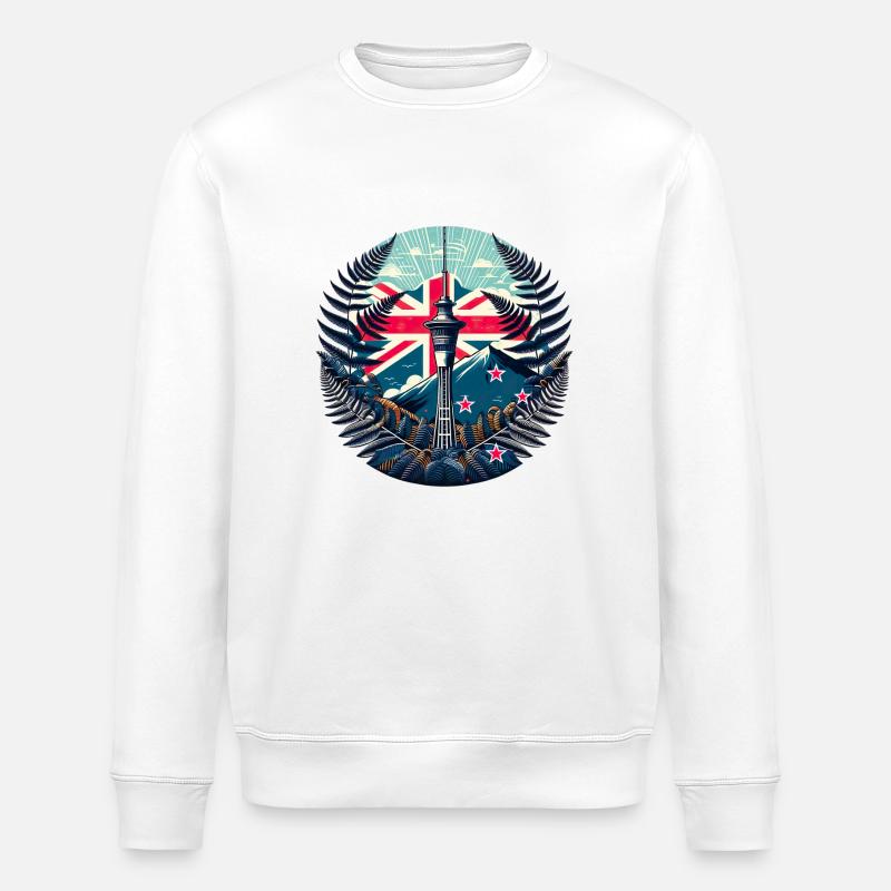 Nouvelle-Zélande Aotearoa Kiwi 15 - Sweat bio ROLLER Stanley/Stella Unisexe - blanc