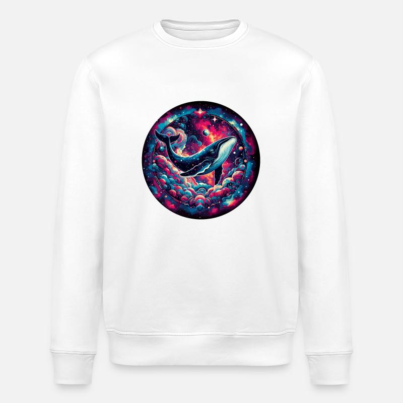 Galaxie baleine Impression artistique - Sweat bio ROLLER Stanley/Stella Unisexe - blanc