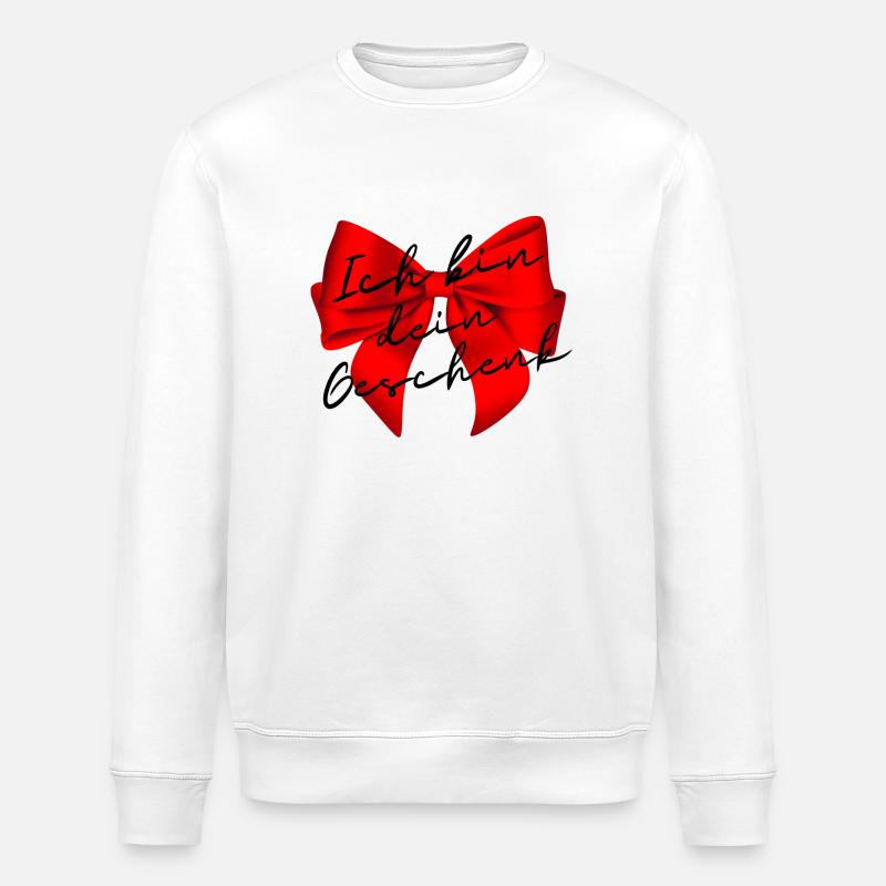 Schleife Geschenkschwarze Schrift - Stanley/Stella Unisex Bio-Sweatshirt ROLLER - Weiß