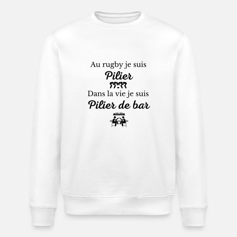 Rugby Pilier de Bar - Sweat bio ROLLER Stanley/Stella Unisexe - blanc