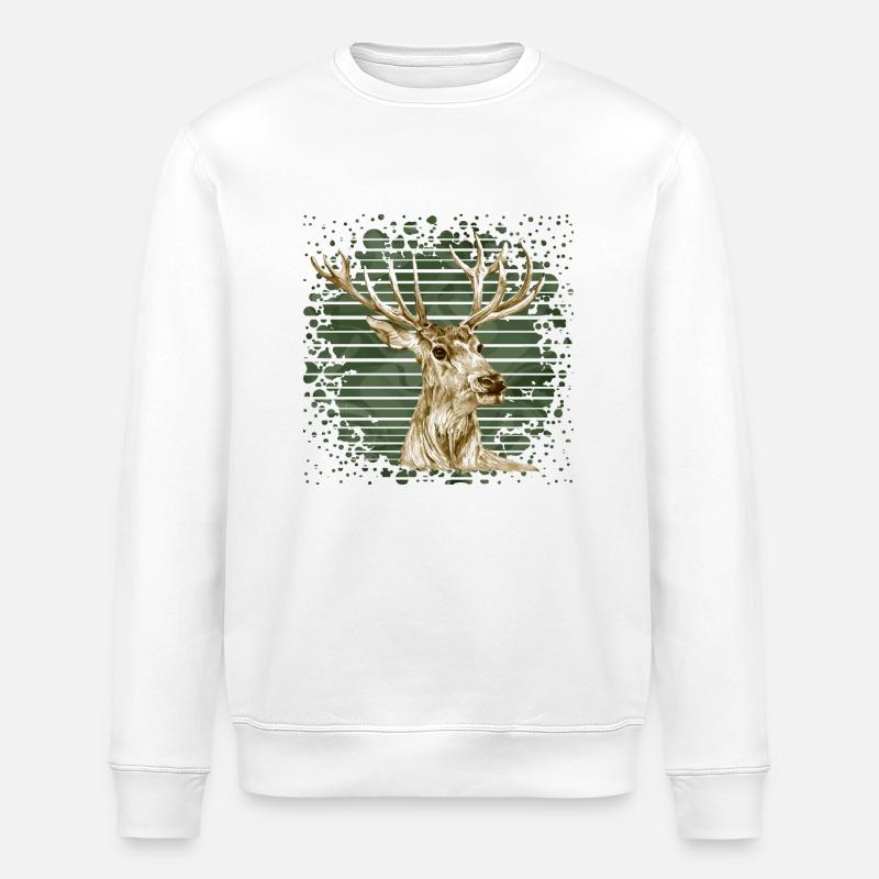 Deer - Stanley/Stella ROLLER Unisex Organic Sweatshirt - white
