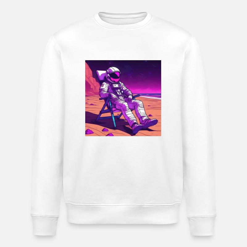 Astronaut auf Mars - Stanley/Stella Unisex Bio-Sweatshirt ROLLER - Weiß