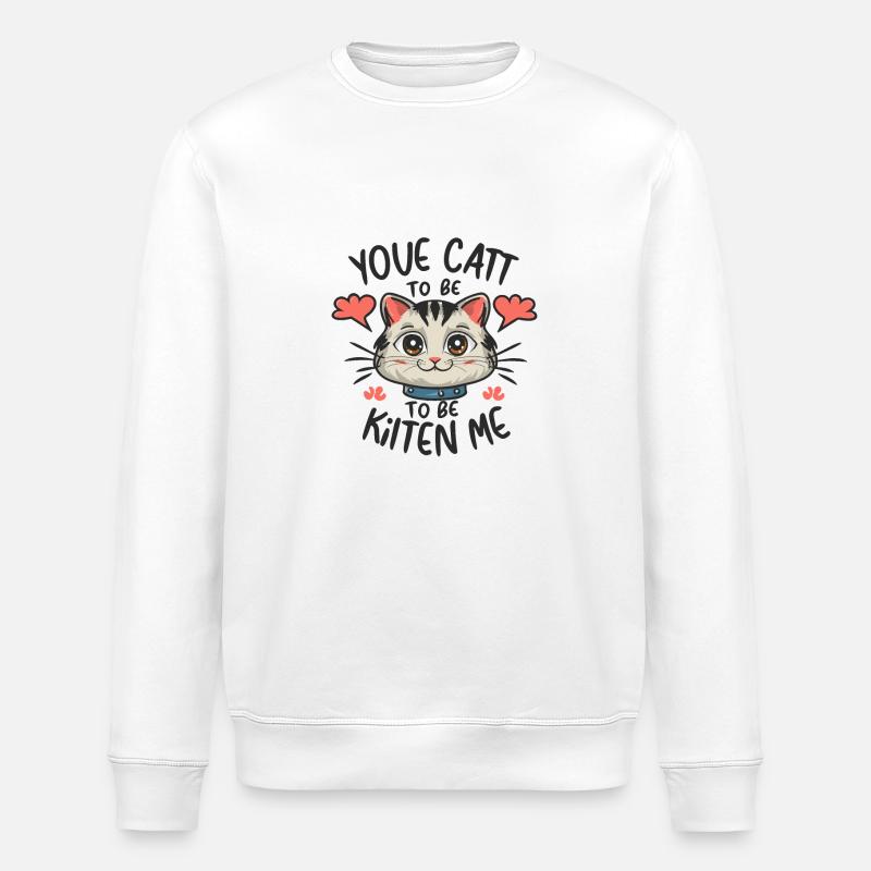 Comic Whisker Whimsy - Stanley/Stella ROLLER Unisex Organic Sweatshirt - white