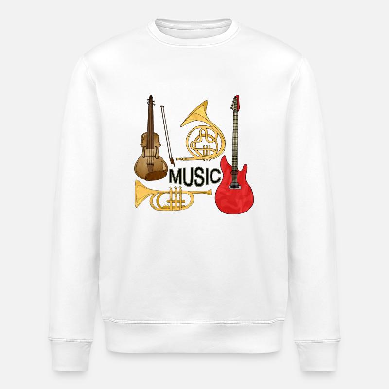 Musikinstrumente - Stanley/Stella Unisex Bio-Sweatshirt ROLLER - Weiß
