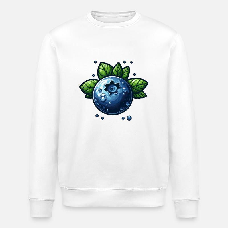 Heidelbeeren feuchte Beere - Stanley/Stella Unisex Bio-Sweatshirt ROLLER - Weiß