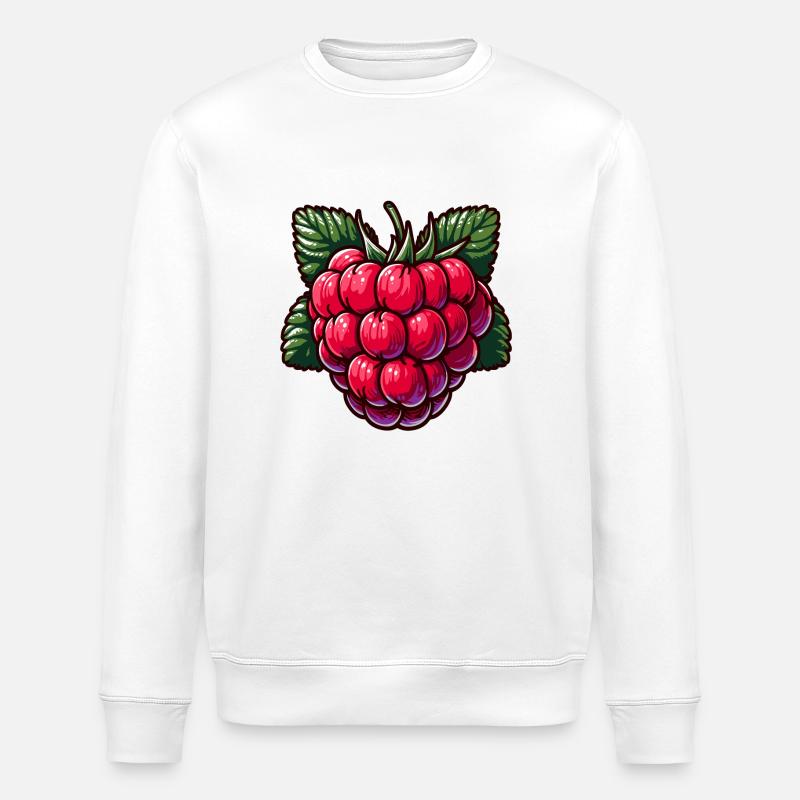 Raspberry - Stanley/Stella ROLLER Unisex Organic Sweatshirt - white