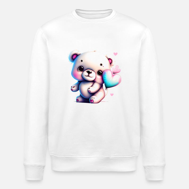 Kleiner Liebesbär - Stanley/Stella Unisex Bio-Sweatshirt ROLLER - Weiß