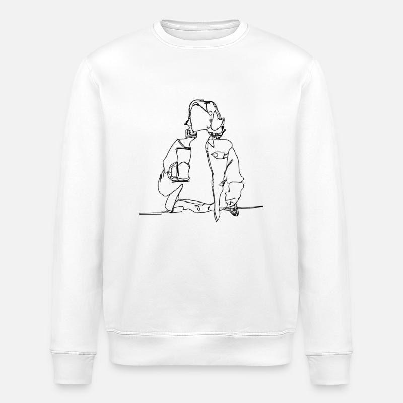 Frau mit Bier - Stanley/Stella Unisex Bio-Sweatshirt ROLLER - Weiß