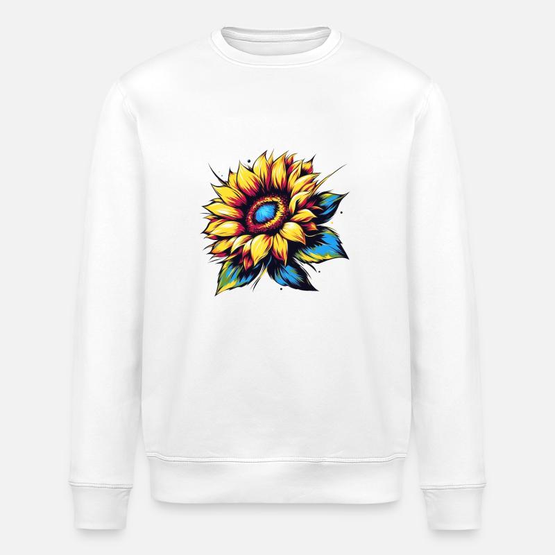 Sonnenblumen-Kunst - Stanley/Stella Unisex Bio-Sweatshirt ROLLER - Weiß