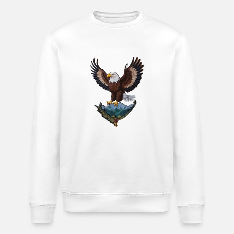 Beautiful bald eagle - Stanley/Stella ROLLER Unisex Organic Sweatshirt - white