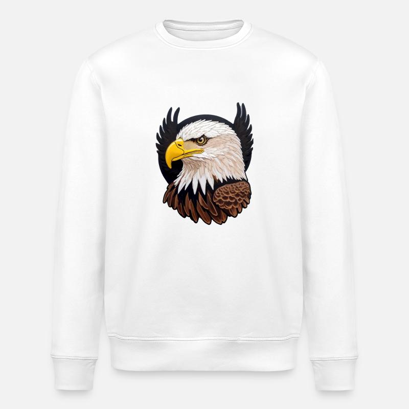 Beautiful bald eagle - Stanley/Stella ROLLER Unisex Organic Sweatshirt - white