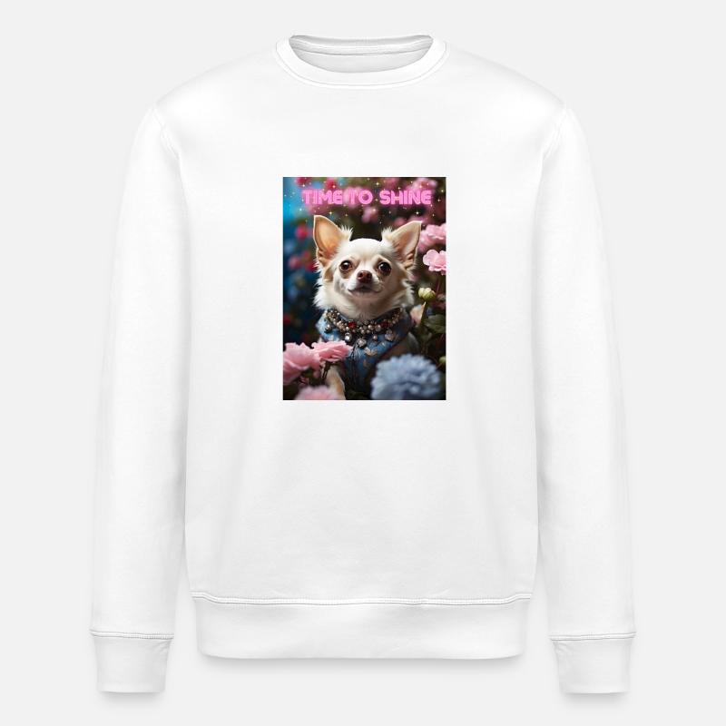 Chihuahua Le temps de briller - Sweat bio ROLLER Stanley/Stella Unisexe - blanc