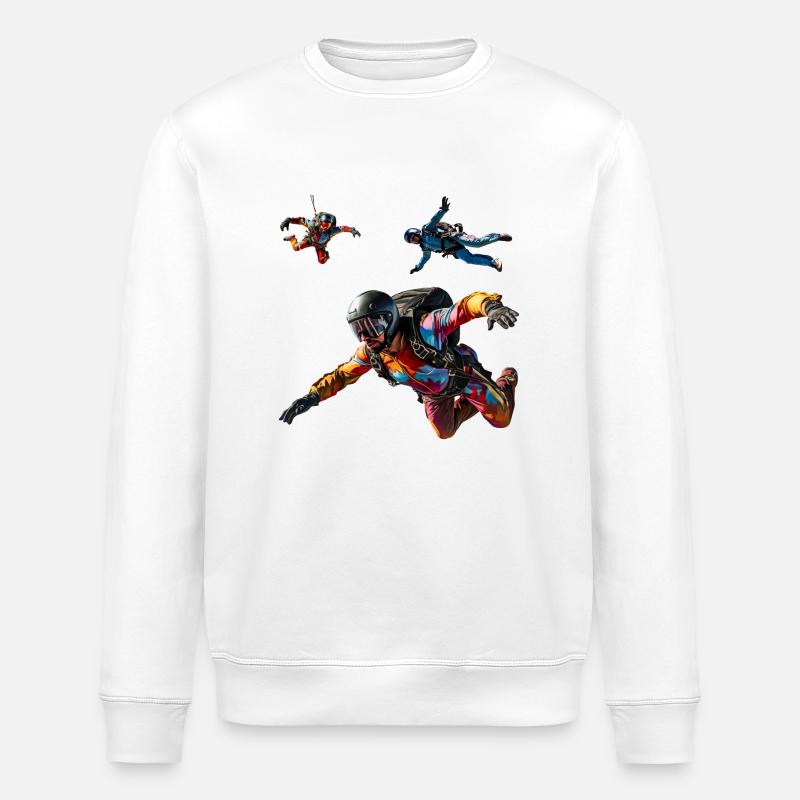 Faszination Fallschirmspringen - Stanley/Stella Unisex Bio-Sweatshirt ROLLER - Weiß