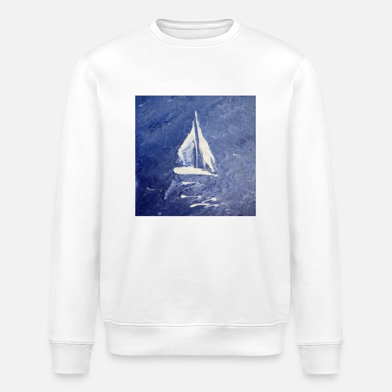 Segelboot im Meer - Stanley/Stella Unisex Bio-Sweatshirt ROLLER - Weiß