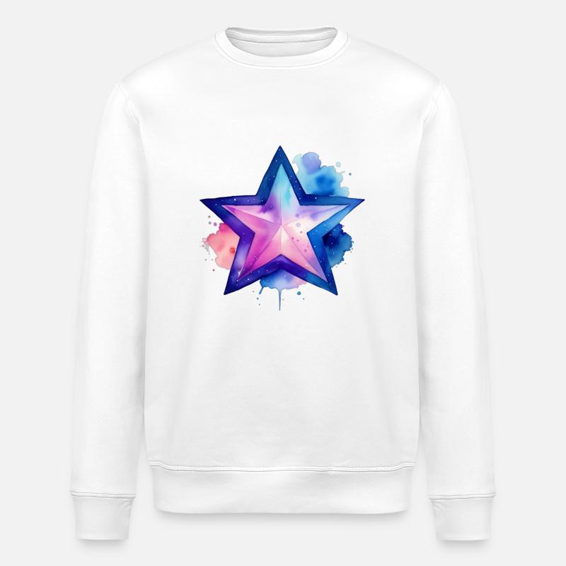 Farbtupfer: Stern - Stanley/Stella Unisex Bio-Sweatshirt ROLLER - Weiß