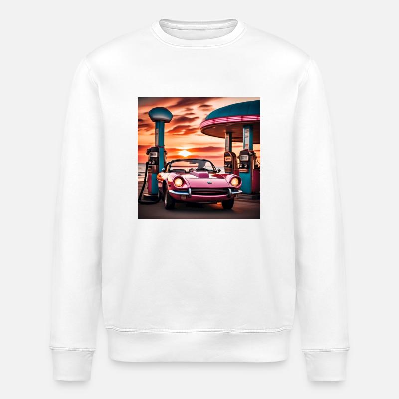 Synthwave-Stil - Stanley/Stella Unisex Bio-Sweatshirt ROLLER - Weiß