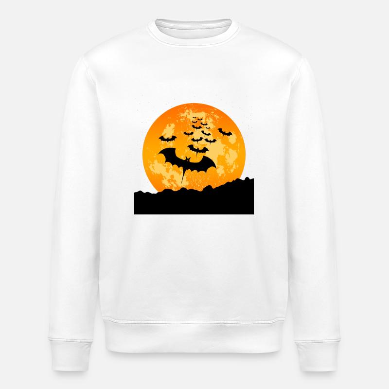 Halloween-Fledermäuse - Stanley/Stella Unisex Bio-Sweatshirt ROLLER - Weiß