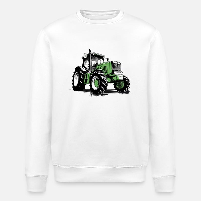Grüner Traktor - Stanley/Stella Unisex Bio-Sweatshirt ROLLER - Weiß