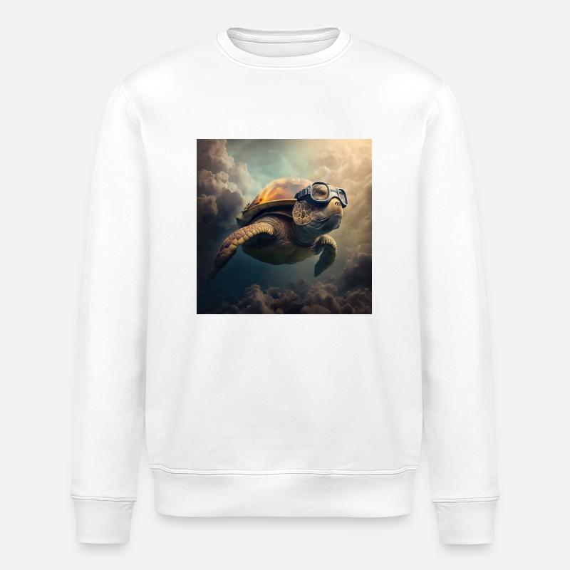 Flying Turtle - Stanley/Stella ROLLER Unisex Organic Sweatshirt - white
