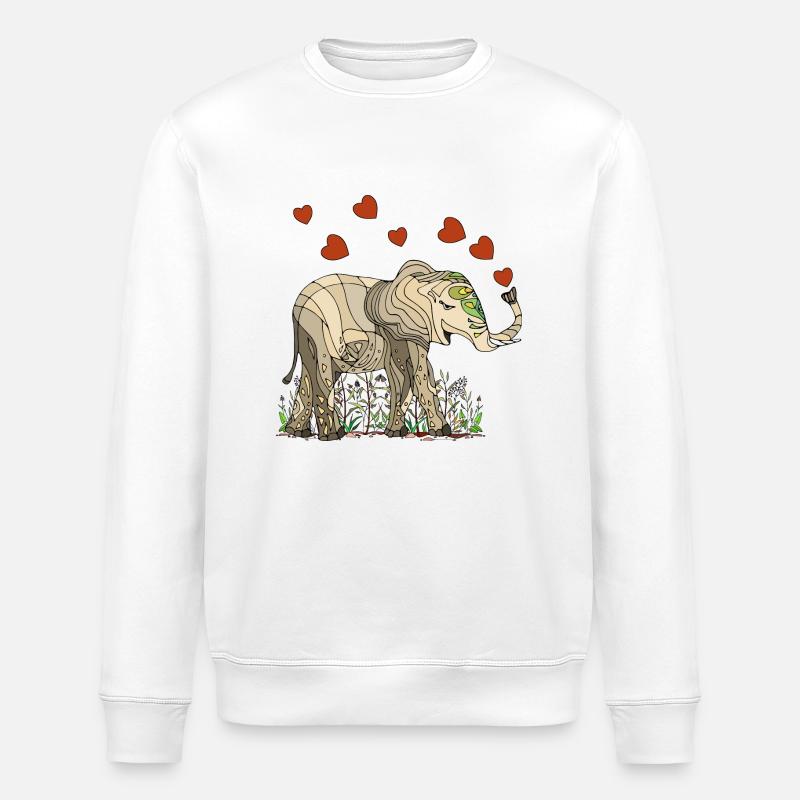 Elefant - Stanley/Stella Unisex Bio-Sweatshirt ROLLER - Weiß