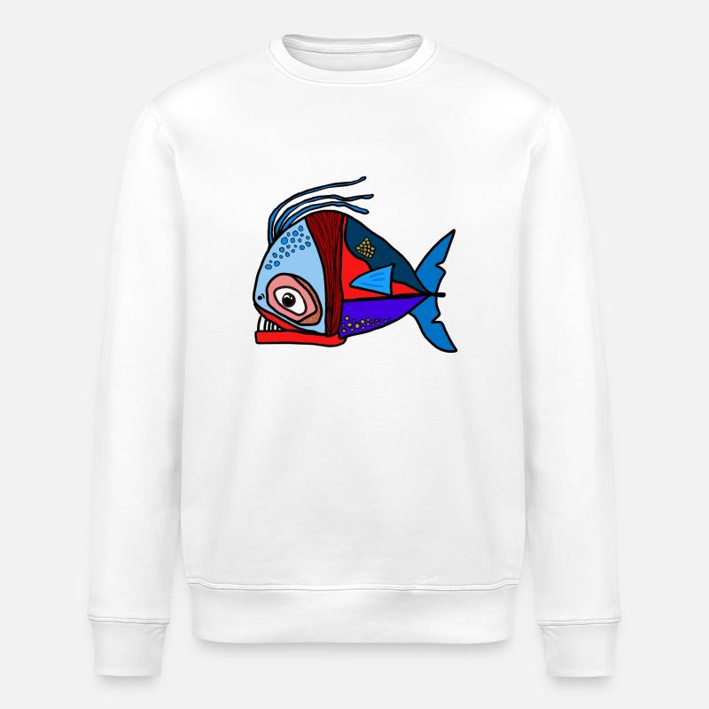 Fisch - Stanley/Stella Unisex Bio-Sweatshirt ROLLER - Weiß
