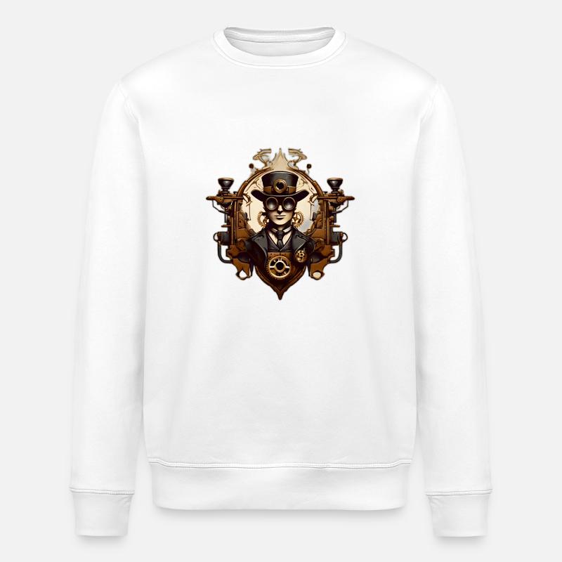 SteamPunk Reymond - Stanley/Stella ROLLER Unisex Organic Sweatshirt - white