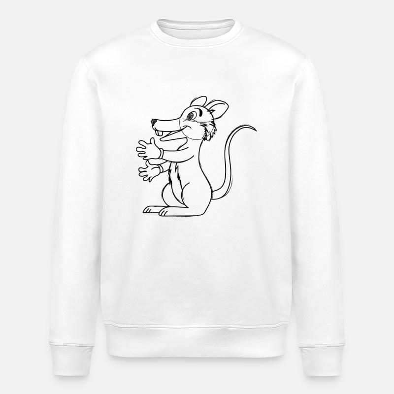 Karikatur-Maus - Stanley/Stella Unisex Bio-Sweatshirt ROLLER - Weiß
