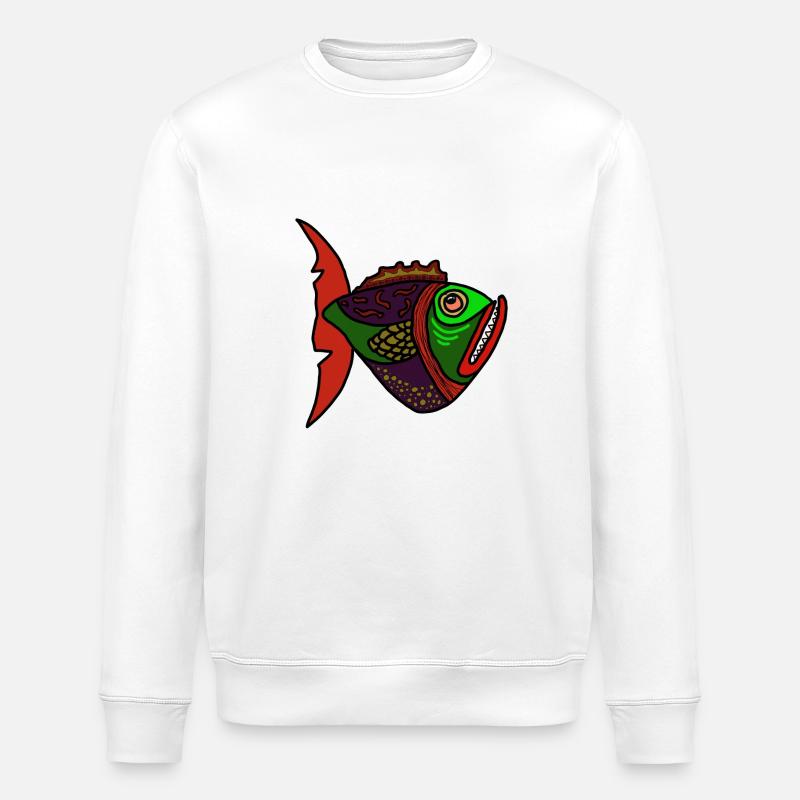 fisch anglerfisch - Stanley/Stella Unisex Bio-Sweatshirt ROLLER - Weiß