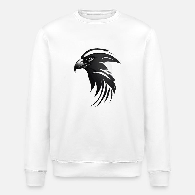 Adler Greifvogel Kopf - Stanley/Stella Unisex Bio-Sweatshirt ROLLER - Weiß