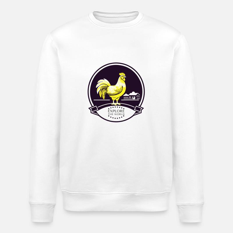 GOLDENES HUHN - Stanley/Stella Unisex Bio-Sweatshirt ROLLER - Weiß