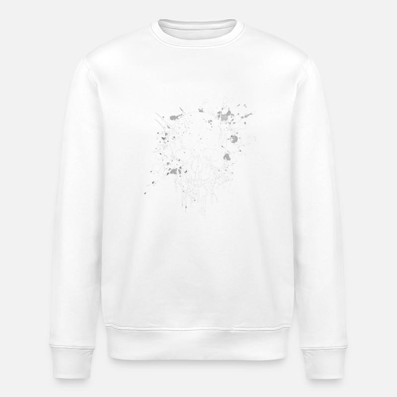 crâne moucheté en blanc - Sweat bio ROLLER Stanley/Stella Unisexe - blanc
